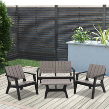 Load image into Gallery viewer, Set of 4 Outdoor Furniture Set Plastic Table and Chairs