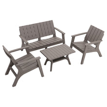 Load image into Gallery viewer, Set of 4 Outdoor Furniture Set Plastic Table and Chairs