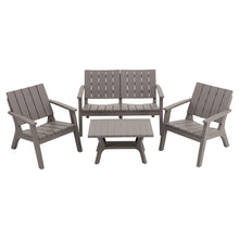 Load image into Gallery viewer, Set of 4 Outdoor Furniture Set Plastic Table and Chairs