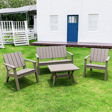 Load image into Gallery viewer, Set of 4 Outdoor Furniture Set Plastic Table and Chairs