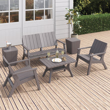 Load image into Gallery viewer, Set of 4 Outdoor Furniture Set Plastic Table and Chairs