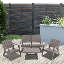 Load image into Gallery viewer, Set of 4 Outdoor Furniture Set Plastic Table and Chairs