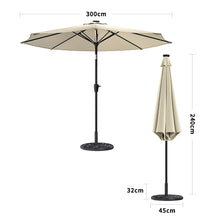 Load image into Gallery viewer, Large Solar Powered LED Patio Umbrella for Outdoor Garden Patio with Base, LG0932LG0454