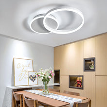 Load image into Gallery viewer, 2-Light White Contemporary LED Flush Mount Ceiling Light Fixture Round for Bedroom