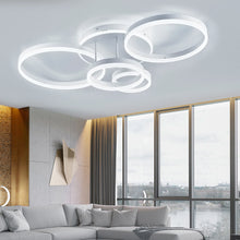 Load image into Gallery viewer, 4-Light White Contemporary LED Flush Mount Ceiling Light Fixture Round for Bedroom