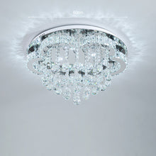 Load image into Gallery viewer, Chrome Flower-shaped Crystal Ceiling Light Fixture