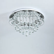 Load image into Gallery viewer, Chrome Flower-shaped Crystal Ceiling Light Fixture