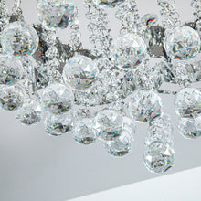Load image into Gallery viewer, Chrome Flower-shaped Crystal Ceiling Light Fixture