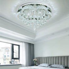 Load image into Gallery viewer, Chrome Flower-shaped Crystal Ceiling Light Fixture