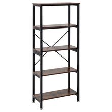 Load image into Gallery viewer, Industrial Wood Bookcase Bookshelf Book Shelving Storage Display Rack Organiser