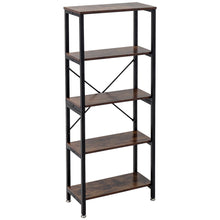 Load image into Gallery viewer, Industrial Wood Bookcase Bookshelf Book Shelving Storage Display Rack Organiser
