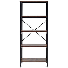 Load image into Gallery viewer, Industrial Wood Bookcase Bookshelf Book Shelving Storage Display Rack Organiser