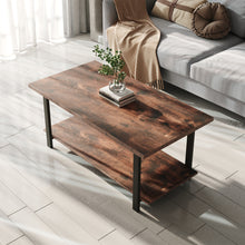 Load image into Gallery viewer, 107cm Width Coffee Table with Storage Shelf Extra Thick Industrial Cocktail Table