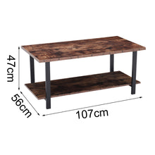 Load image into Gallery viewer, 107cm Width Coffee Table with Storage Shelf Extra Thick Industrial Cocktail Table