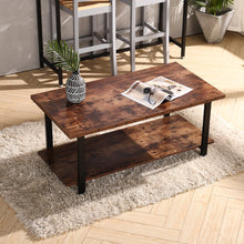 Load image into Gallery viewer, 107cm Width Coffee Table with Storage Shelf Extra Thick Industrial Cocktail Table