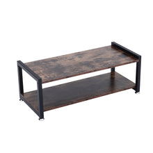 Load image into Gallery viewer, Industrial Wooden Shoe Bench 2-Tier Shoes Storage Rack Seat TV Stand Table Shelf