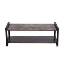 Load image into Gallery viewer, Industrial Wooden Shoe Bench 2-Tier Shoes Storage Rack Seat TV Stand Table Shelf