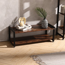 Load image into Gallery viewer, Industrial Wooden Shoe Bench 2-Tier Shoes Storage Rack Seat TV Stand Table Shelf