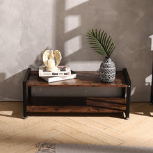 Load image into Gallery viewer, Industrial Wooden Shoe Bench 2-Tier Shoes Storage Rack Seat TV Stand Table Shelf