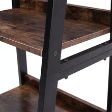 Load image into Gallery viewer, Industrial Ladder Shelf, 4-Tier Bookshelf Rack, Wall Shelf for Living Room, Kitchen, Office, Stable Steel Frame,Rustic Brown