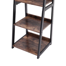 Load image into Gallery viewer, Industrial Ladder Shelf, 4-Tier Bookshelf Rack, Wall Shelf for Living Room, Kitchen, Office, Stable Steel Frame,Rustic Brown