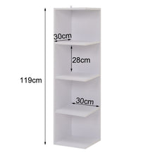 Load image into Gallery viewer, 3 Tier Wooden Corner Shelf Stand Bookcase Bookshelf Cabinet Plants Stand White