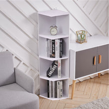 Load image into Gallery viewer, 3 Tier Wooden Corner Shelf Stand Bookcase Bookshelf Cabinet Plants Stand White