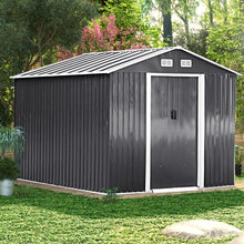 Load image into Gallery viewer, Waterproof 8x8/8x7.6ft Large Metal Garden Tool Storage Shed