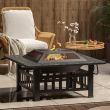 Load image into Gallery viewer, 81CM Garden Fire Pit Brazier Patio BBQ Firepit Table with BBQ Grill