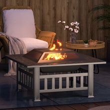Load image into Gallery viewer, 81CM Garden Fire Pit Brazier Patio BBQ Firepit Table with BBQ Grill