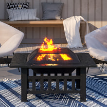 Load image into Gallery viewer, 81CM Garden Fire Pit Brazier Patio BBQ Firepit Table with BBQ Grill