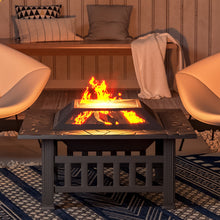Load image into Gallery viewer, 81CM Garden Fire Pit Brazier Patio BBQ Firepit Table with BBQ Grill
