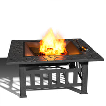 Load image into Gallery viewer, 81CM Garden Fire Pit Brazier Patio BBQ Firepit Table with BBQ Grill