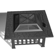Load image into Gallery viewer, 81CM Garden Fire Pit Brazier Patio BBQ Firepit Table with BBQ Grill