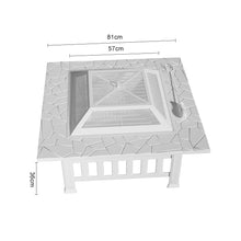 Load image into Gallery viewer, 81CM Garden Fire Pit Brazier Patio BBQ Firepit Table with BBQ Grill