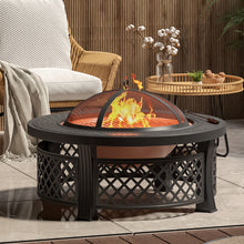 Load image into Gallery viewer, 81CM Garden Fire Pit Brazier Heater BBQ Firepit Table with BBQ Grill