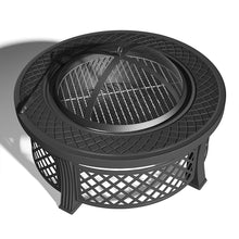 Load image into Gallery viewer, 81CM Garden Fire Pit Brazier Heater BBQ Firepit Table with BBQ Grill