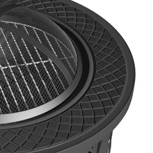 Load image into Gallery viewer, 81CM Garden Fire Pit Brazier Heater BBQ Firepit Table with BBQ Grill