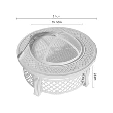 Load image into Gallery viewer, 81CM Garden Fire Pit Brazier Heater BBQ Firepit Table with BBQ Grill