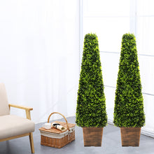 Load image into Gallery viewer, 2pcs Artificial Potted Topiary Trees Garden Yard Ornament with Pot