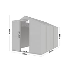 Load image into Gallery viewer, 10ft x 6ft Garden Greenhouse Aluminium Polycarbonate Green Plant Housing Without Base