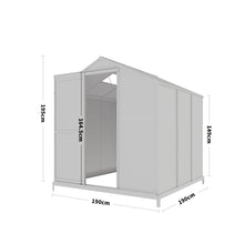 Load image into Gallery viewer, 6ft x 6ft Garden Greenhouse Aluminium Polycarbonate Green Plant Housing With Base