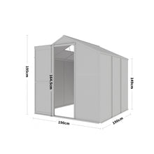 Load image into Gallery viewer, 6ft x 6ft Garden Greenhouse Aluminium Polycarbonate Green Plant Housing Without Base