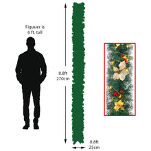 Load image into Gallery viewer, 270cm Spruce Artificial Greenery Christmas Garland with 50 LED Warm White Lights, PM0408