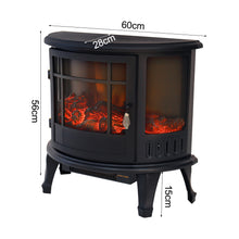 Load image into Gallery viewer, 1800W Metal Electric Fireplace Heater