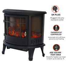 Load image into Gallery viewer, 1800W Metal Electric Fireplace Heater