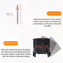 Load image into Gallery viewer, 1800W Metal Electric Fireplace Heater
