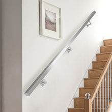 Load image into Gallery viewer, Square Brushed Stainless Steel Bannister Rail Balustrade Stair Handrail