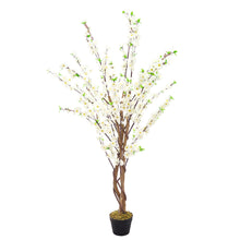 Load image into Gallery viewer, 150CM Faux Silk White Peach Blossom Tree Flowers Branch Potted Plant