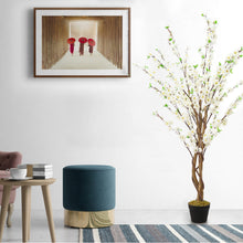 Load image into Gallery viewer, 150CM Faux Silk White Peach Blossom Tree Flowers Branch Potted Plant